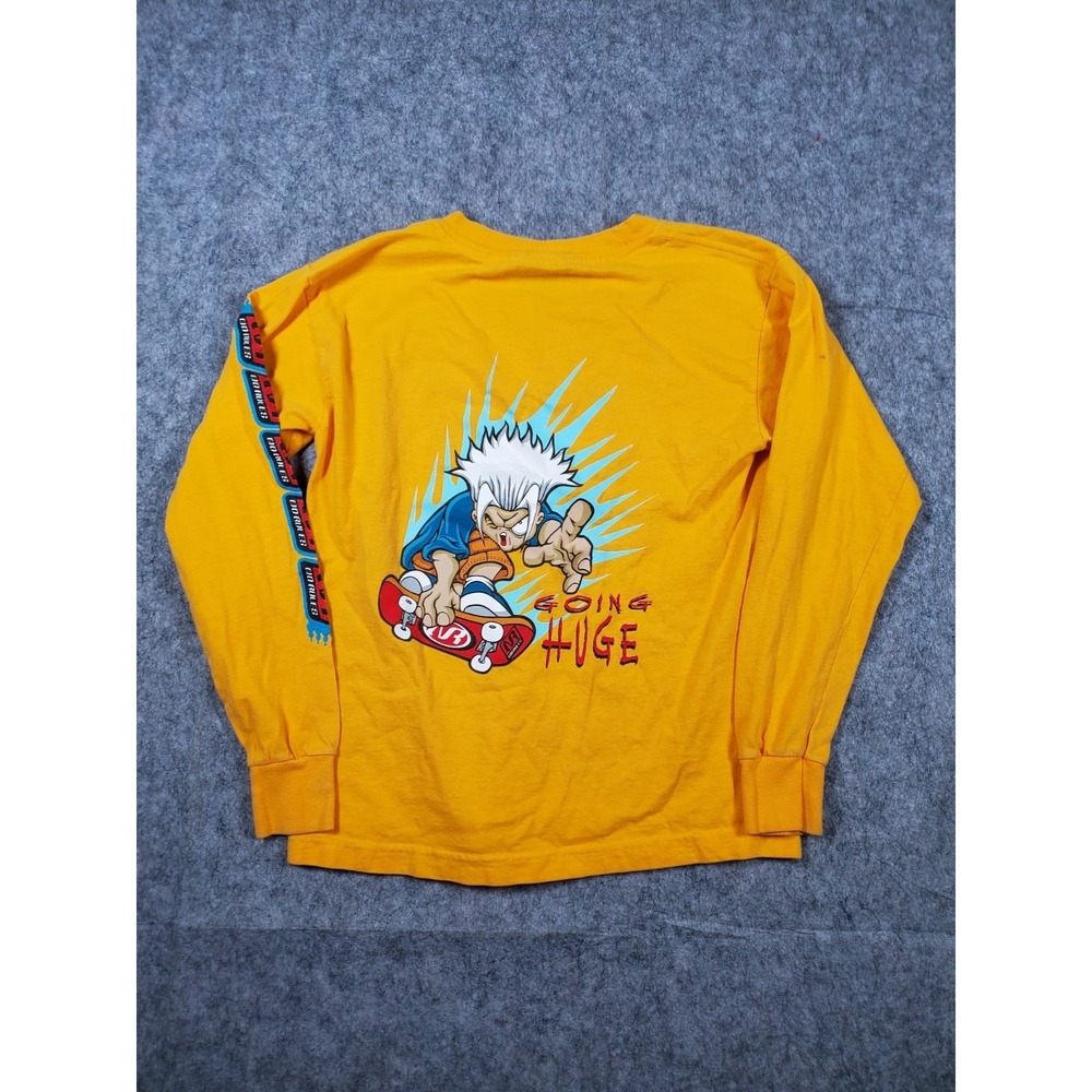 Vintage No Rules T Shirt Youth Med Yellow 90s Skateboarding USA Flaws Stains